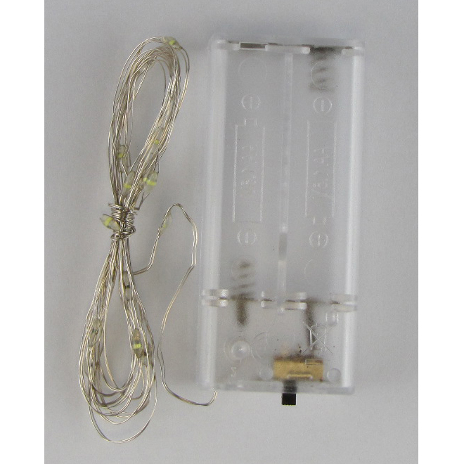 Lampki świąteczne 20LED <br>na baterie białe zimne